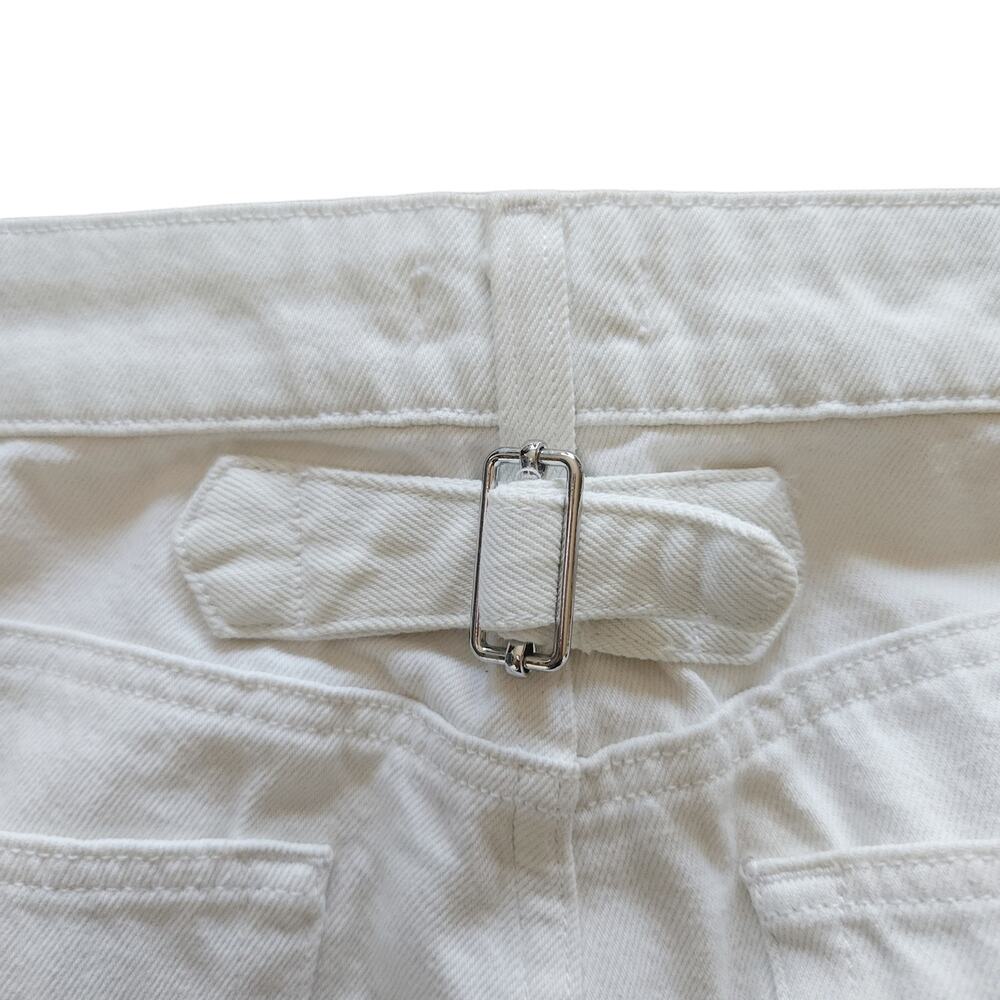A.L.C. Montag cropped wide straight leg twill jeans in almost white Size 14 NEW - Picture 8 of 11